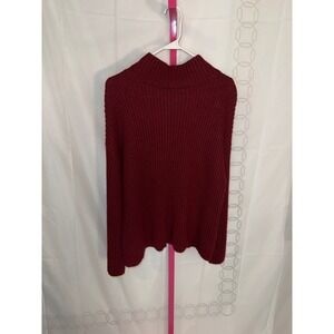Sweet Baby Jamie Burgundy Ribbed‎ Mock Neck Sweater Size S